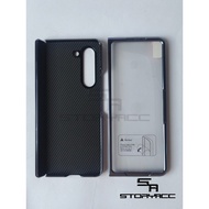 Premium Casing Samsung Galaxy Z Fold 4 Slim Carbon Textured 3D CASE Z Fold4 With Front Glass