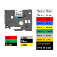 Compatible Brother P-Touch TZe TZ Laminated Label Tape, for PT-H107B PT-H110 PT-E110VP PT-D210 PT-P3