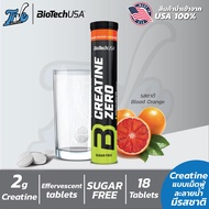 BioTechUSA Creatine Zero Effervescent - 18 Tablets. อะมิโนครีเอทีน แบบเม็ดฟู่ละลายน้ำ รสผลไม้