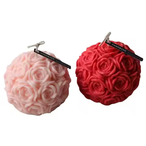 Rose Flower Silicone Candle Mold Diy Handmade 3D Rose Candle Soap Plaster Resin Cake Baking Tool Can