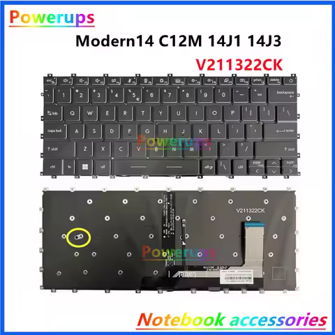New Original Laptop US Backlight Keyboard For MSI Modern 14 C12M C5M C7M MS-14J1 14J3 14JK V211322CJ