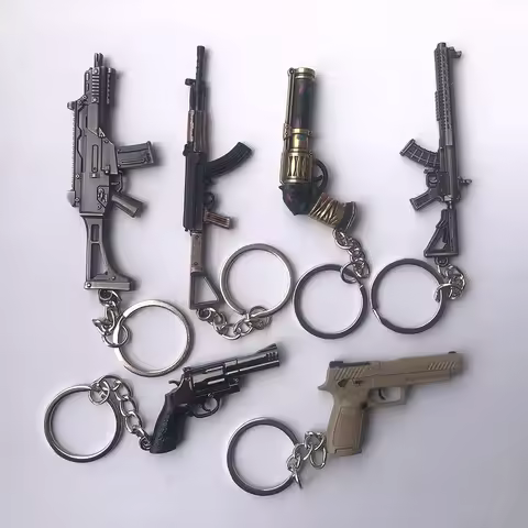 Game Mini Gun Model Keychain Weapon G36c MK47 M500 81-1 P320-M17 M92A1 M16A4 Boys Bag Keychain Men G