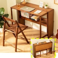 [免運費Free Delivery] 收納易楠竹折叠伸縮書桌, 折叠桌, 多功能茶几|Bamboo Wood Foldable Extendable Work Desk, Computer Desk 