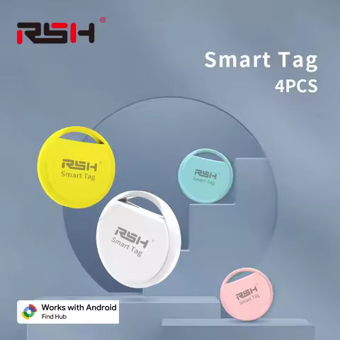 4PCS GPS Tracker for Car Anti-loss Locator Android Tag Work with Google Find App for Samsung OPPO Hu