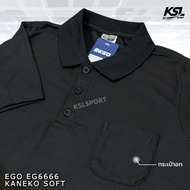 Ego Sport เสื้อโปโล เสื้อคอปก อีโก้ สปอร์ต ปกทอ กระดุม 3 เม็ด มีกระเป๋าอก รุ่น EG6666 สีดำ