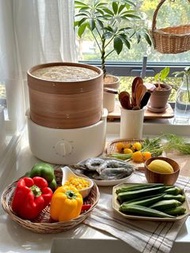 👏👏Olayks多功能三層竹籠電蒸鍋/蒸煮鍋🥔🥚🍞，輕鬆搞掂一家人早餐！🉐️