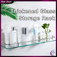Bathroom Shelf Bath Shower Shelf Brushed Gold Glass Shelf