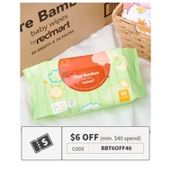 RedMart Pure Bamboo Baby Wet Tissue / Wipes (FSC 100%) 24 x 80pcs - Case