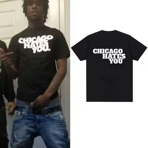 Fashion Hip Hop T-Shirt Casual Short Sleeve T-Shirt Graphic T Shirts Y2K Chief Keef Chicago Rapper H