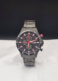 นาฬิกาผู้ชาย ALBA รุ่น AF8T21X1 สแตนเลสรมดำ โครโนกราฟ รับประกัน