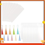 Paper Blank Bookmarks with Tassels Clear Bookmark Blanks Colorful Tassels Cardstock DIY Bookmark Mak
