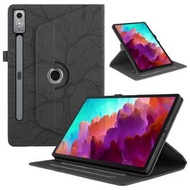 全城熱賣 - 適用於聯想P12 / 小新 Pad Pro 12.7 2023 壓花生命樹旋轉平板皮套（黑色）
