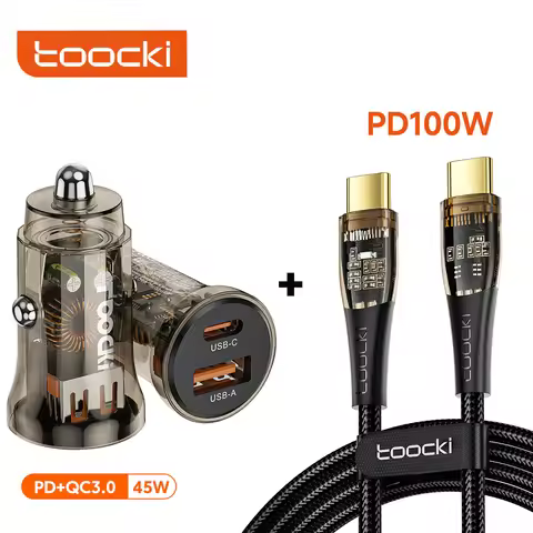 Toocki 45W Car Charger USB C Fast Charger 24V 5A Quick Charge for iPhone 13 14 15 Pro Xiaomi Samsung