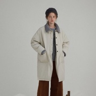 北歐慢調 羊羔毛中長款棉服外套