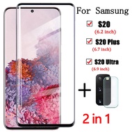 2-in-1 Samsung Galaxy S20 / S20 Ultra / S20 Plus Anti-fingerprint Shockproof Tempered Glass Screen Film + Camera Lens Protector Full Cover