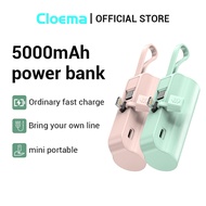 Cloema 2in1 5000 mAh Mini PowerBank Type-C Light Fast Charging Portable Charger Compatible for Huawei Apple