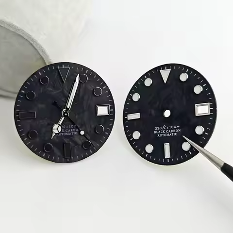 GlamourGears 28.5MM Carbon Fiber Dial Fits NH35 Movement Accessories BW9 Luminous/C3 Luminous NH35 D