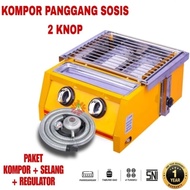 promo omocko/kompor3 tungku venom Kompor Gas Panggangan Pemanggang Sosis Roaster 3 Tungku