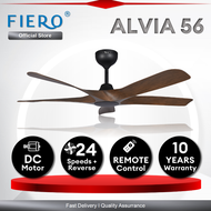 Fiero ALVIA / ALVIA LED 5 Blades DC Motor Ceiling Fan with 24 Speeds Remote Control - Black/White/Pi