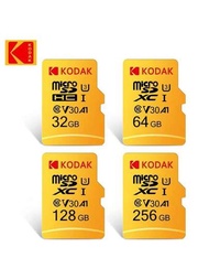 柯達記憶卡 128gb Micro SD 256gb 64gb 32gb 高速 100MB/s A1 Class10 UHS-I Micro SD 卡 V30 U3 TF 適用於相機智慧型手機遊戲