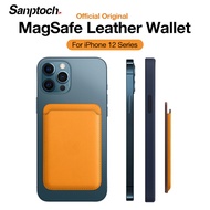 Sanptochกระเป๋าสตางค์หนังกับMagSafeสำหรับiPhone 12 Pro Max Mini Magneticกระเป๋าใส่บัตรผู้ถือกรณี
