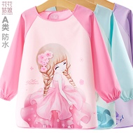 Smock Children's Painting Clothes Girls' Apron Waterproof Anti-dirty Art Long sleeve Bib Baby Eating Anti-Dressing Girl