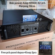 Bok power amplifier N9000 3U 2 chanel Panjang 50cm plat tebal warna hitam