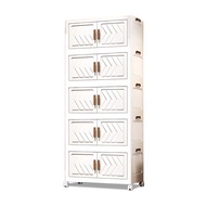 [特價]【Mr.box】60面寬摺疊雙開門五層收納櫃-附滑輪純白面板