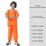 NEW Adult Inmate Costume Orange Prisoner Jumpsuit Jailbird Outfit for Halloween Orange Prisoner Cost