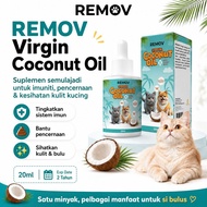 REMOV Virgin Coconut Oil 20ml | VCO Kucing High Lauric Acid | Suplemen Imun, Pencernaan, Kulit & Bul
