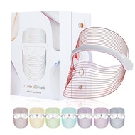 LED Face Mask Light Therapy, 7 Colors Light Therapy Facial Photon Beauty Device for Facial Rejuvenation, Portable Rechargeable Skin Treatment Mask