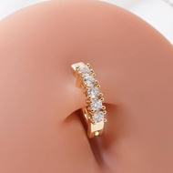 1pc Funky Cubic Zirconia Decor Navel Belly Ring For Women For Daily Decoration