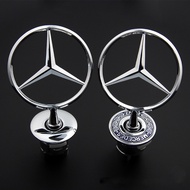 Dành Cho Mercedes-Benz Star Hood Logo Biểu Tượng Huy Hiệu 3D Bạc W124 W126 W140 W210 W221