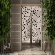 【A innovation】 Japanese Noren Doorway Door Curatin Brick Wooden Board Texture Partition Curtain Kitc