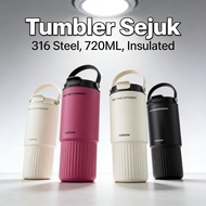 Tumbler Tumbler Tumbler Sejuk 720ML Tyeso Straw Tumbler 316 Steel Botol Water Tahan