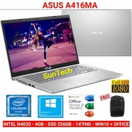 LAPTOP ASUS A416MA N4020|SSD 256GB|4GB|14"|WIN10 + OHS