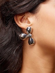 SHEIN X SAMADHI SHEIN ICON 時尚合金鍍層幾何釘式耳環