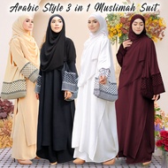 Kuffiya Suit Jubah Seluar Muslimah Lara Suit Jubah Seluar Baju Kurung Abaya Kurung Crepe Baju Raya