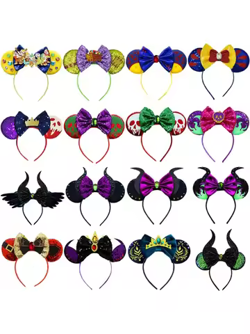 7 Dwarfs & Snow White Hairbands for Women Witch Skeletal Poison Apple Ears Head Band Girls Disney Pr