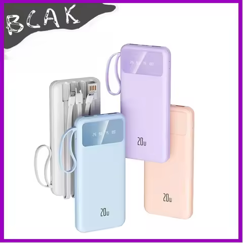 Bring Your Own Cable, Convenient New Style Power Bank 20000mAh, Large-capacity Fast Charging Mobile 