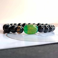 Fengshui Heart Sutra Mantra Bracelet Black Onyx Jade Mantra 2024 Lucky Charm Year of the Dragon 2025