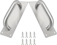 Piutouyar 2 Pcs Heavy Duty Stainless Steel Door Pull Push Handle with Plate, 200 x 65 mm /7.9 x 2.6 