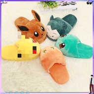 28cm Anime Pokemon Snorlax Gengar Eevee Bulbasaur Charmander Squirtle Slippers Plush Cartoon Cosplay