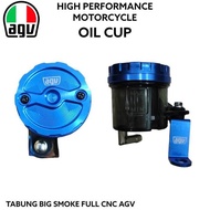 Agv Brake Fluid Tank Brake Fluid Tank BIG Cnc CapSMOKE Plus Universal Tube Bracket - Bd
