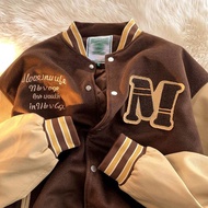 ZZOOI 2022 Baseball Jacket Thin Men Clothes Varsity Jacket Bomber Brown Outerwear Coats Hip Hop Wind