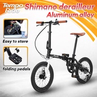AENXRD Retro Folding bike Shimano adult Vintage bicycle adjustable seat 16-inch 7-speed Boys&girls