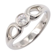 [二手] Tiffany & Co. 雙開口水滴形戒指，9 號，Pt950 鉑金，鑽石，女士款。
