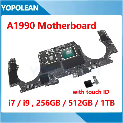 Original A1990 Motherboard For Macbook Pro 15" Retina A1990 Logic Board With Touch ID i7 i9 256GB 50