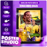 RONALDINHO BRAZIL poster photo frame includes 2 sizes for A5 tabletop (18cm x 24cm), A4 wall hanging