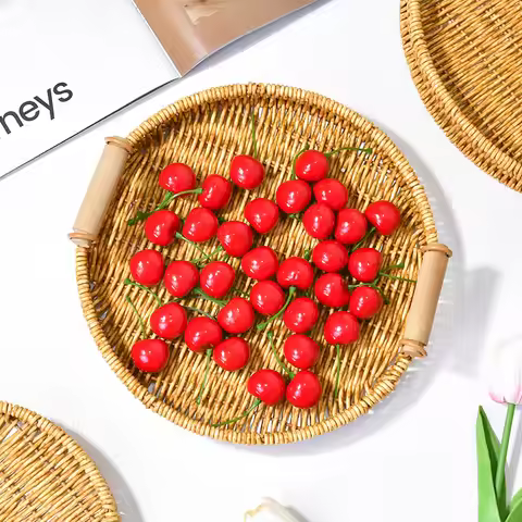 Popular Dim sum basket Desktop storage tray Environmental protection material Cane woven food basket